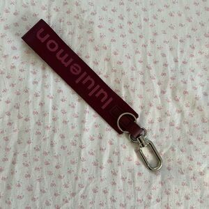 Ladies Burgundy Logo Wristlet Strap - lululemon